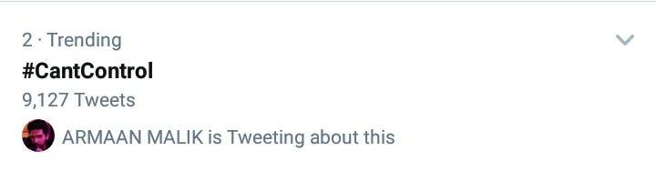 NazAM__'s tweet image. Apun trend kr rahe hai boss 👀🔥❤ @ArmaanMalik22  #CantControl