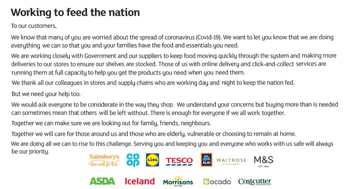 We are doing whatever we can to help our customers and feed the nation, supported by @jlandpartners