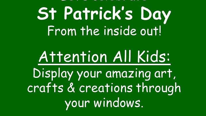 AcvBoch's tweet photo. Great idea to keep kids (and adults!) occupied tomorrow 🍀🎨 @kogog @carlobrien @HelenORahilly #StPatricksDay2020 #StPatricksDayParade #paddysday #Coronavirusireland #Covid_19ireland #StayHome #Paddys_Panes #Together #CelebrateInsideOut #ArtFlashMob #WindowWanderland https://t.co/6PhUT1x2pq