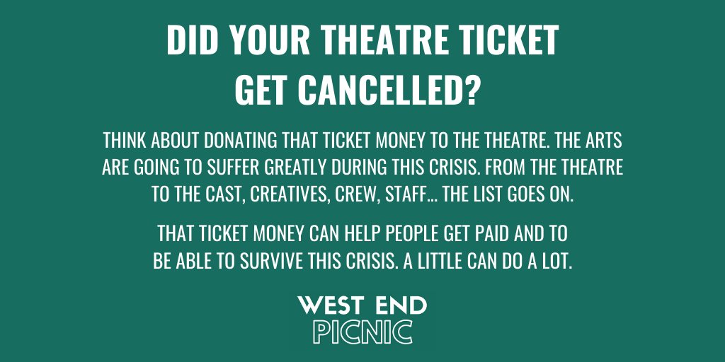 Support the theatres that have brought you endless hours of entertainment but are at risk due to the current crisis. #SupportTheArts