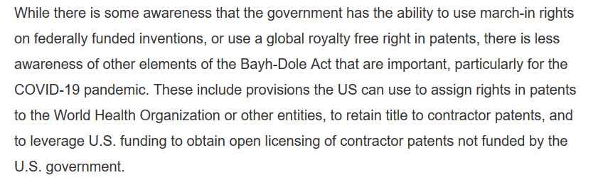 OnadaExpansiva's tweet photo. #PublicHealth #US Three areas in Section 202 of the Bayh-Dole Act that require action to ensure sufficient rights in patents on coronavirus relevant inventions https://t.co/lrLQ70dGyP @jamie_love @KEI_DC #PublicReturn https://t.co/jFS4Aq1TDJ