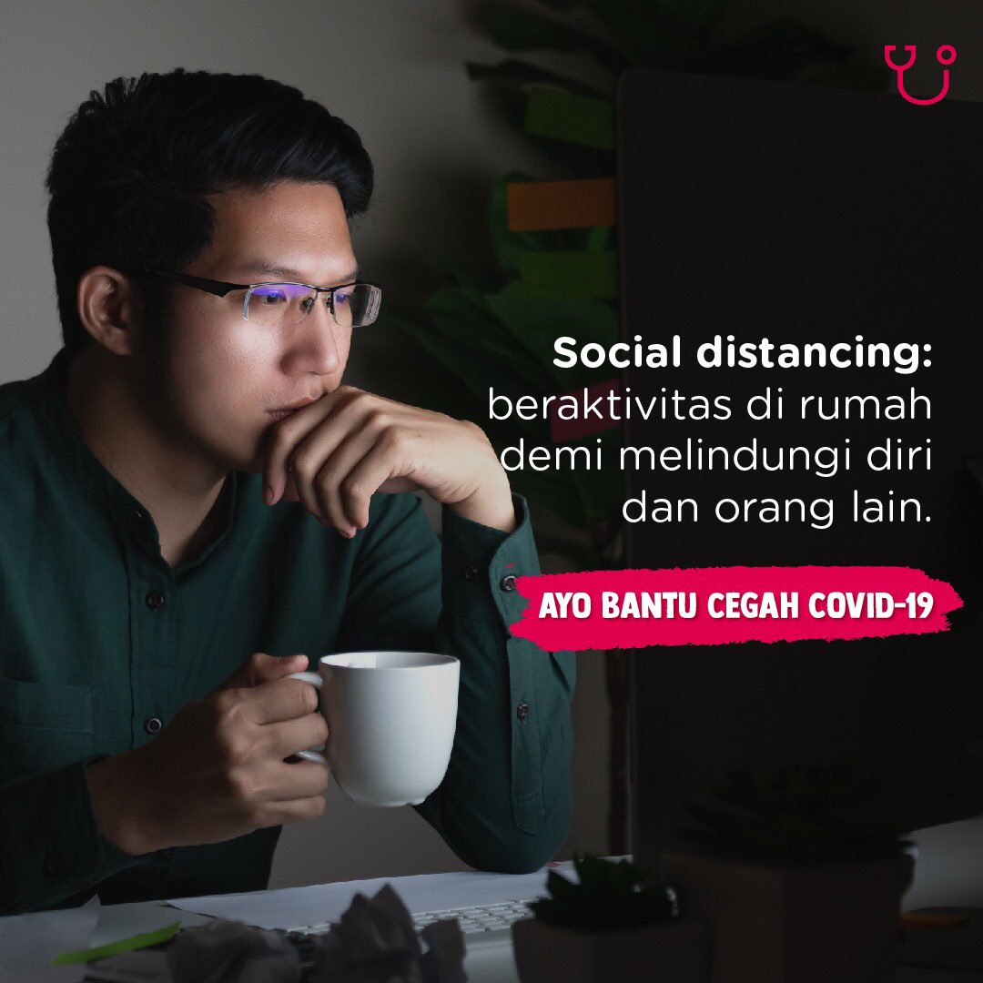 HalodocID's tweet image. Yuk terapakan Social Distancing

Meski kamu sedang sehat, mengurangi kontak human to human berperan besar mengurangi penyebaran virus corona

#DirumahAja #AdaHalodoc #StayAtHome #SocialDistancing #SocialDistancingNow
