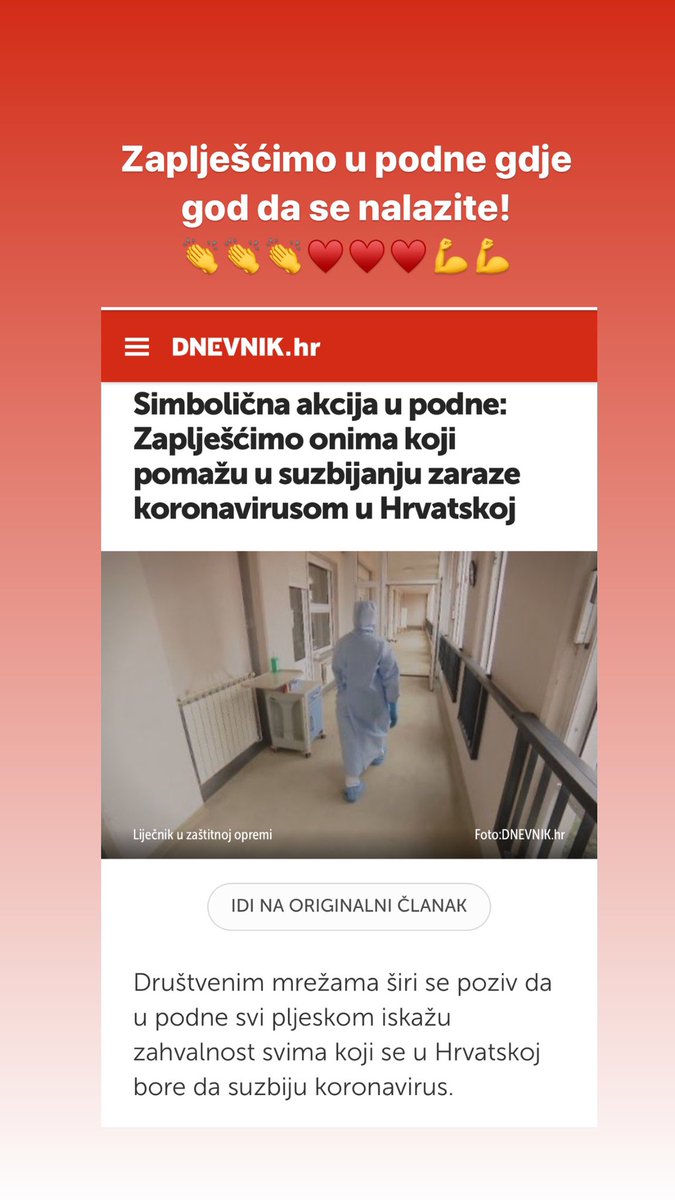 Zaplješćimo zdravstvenim  radnicima u podne gdje god se nalazite! #upodne #podrskazdravstvenimradnicima