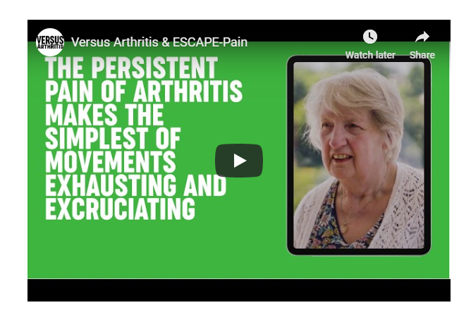 wesportap's tweet photo. Colleagues at Versus Arthritis @VersusArthritis have produced an ESCAPE-pain animation to celebrate the programme and their partnership. #WeAreUndefeatable #LiveBetterDoMore @escape_pain
https://t.co/QtnXhbqWyy https://t.co/eZWldnvLj5