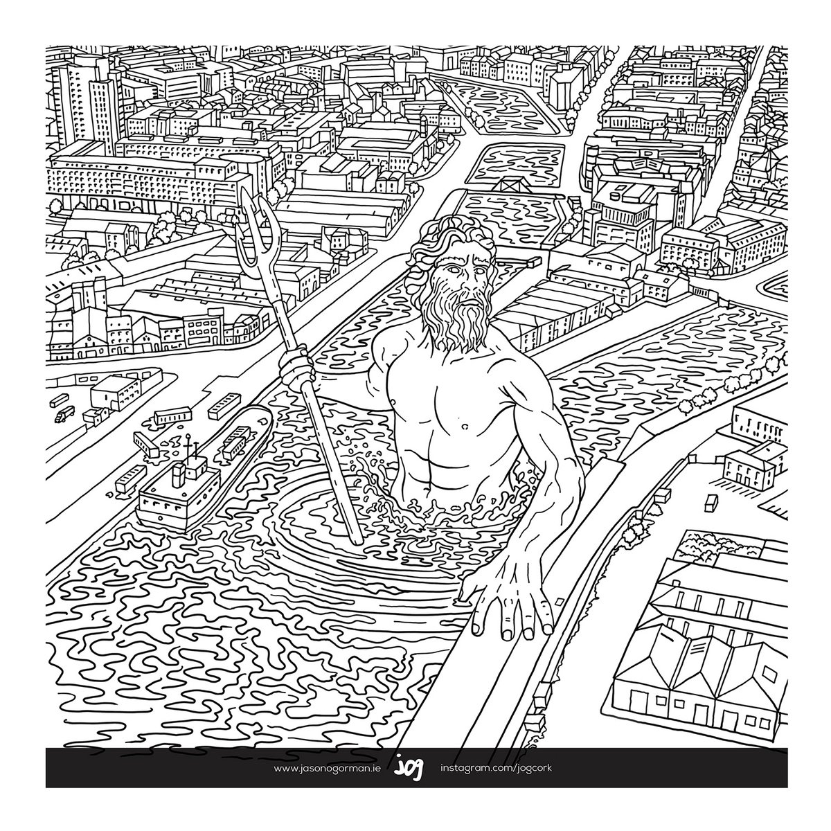 jogcork's tweet photo. To keep your kids busy (and adults sane) during lockdown - I'm sharing my original #Cork True Story line drawings, so you can colour them in yourselves. Tag the work on social media with #corktruestory :-) https://t.co/6q12XO63Ib