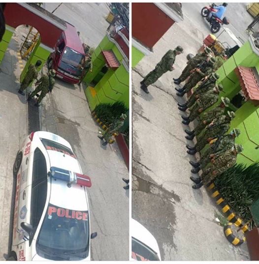 Amid  #MMLockdown, military presence is intensified while medical solutions are lagging.One of the gates that lead inside the subdivision near the Caloocan-Meycauyan boundary are well-guarded with uniformed personnel. Stay vigilant at all times!CTTO to the photo owner.