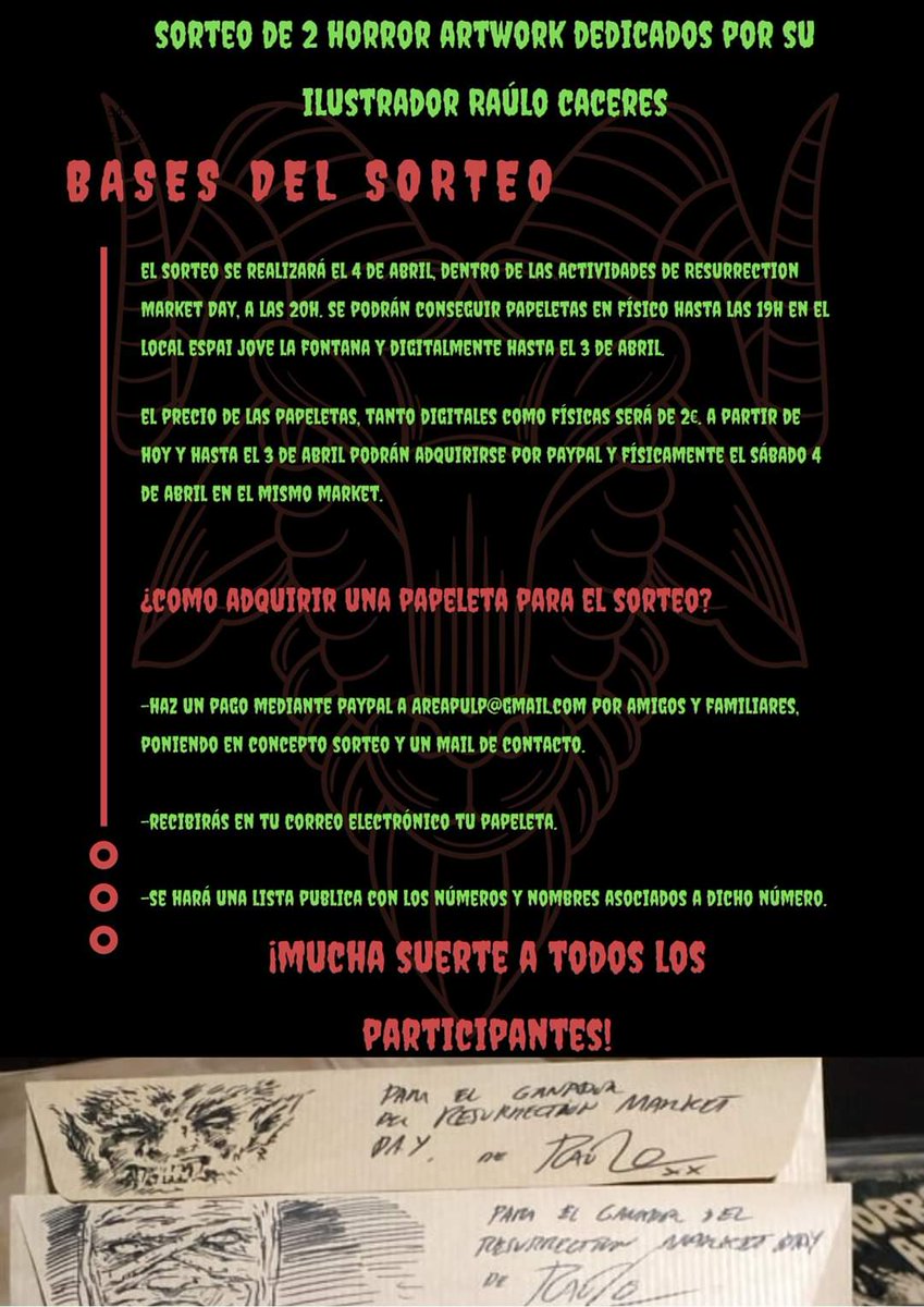 AreaPulp's tweet photo. Venta de papeletas y bases del sorteo ya disponibles. ¡Suerte a todos!

https://t.co/QEhH0KJFFd https://t.co/R5MbYxvlZu