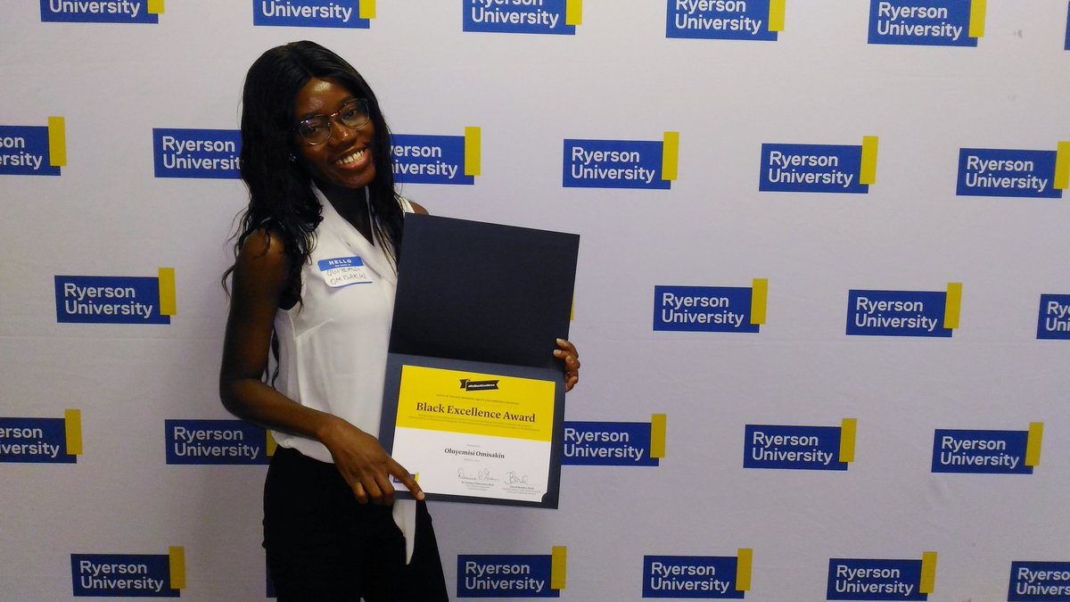 nm55A's tweet photo. Oluyemisi you're doing well🥰
1. Black Excellence Award
2. Frances Gatto Memorial Award for Academic Achievement 

Ryerson Black Excellence Inaugural Award Ceremony.
It's such a great honor to be recognized for your achievements and excellence.
#rublackexcellence #womenleaders https://t.co/Esse14uivz