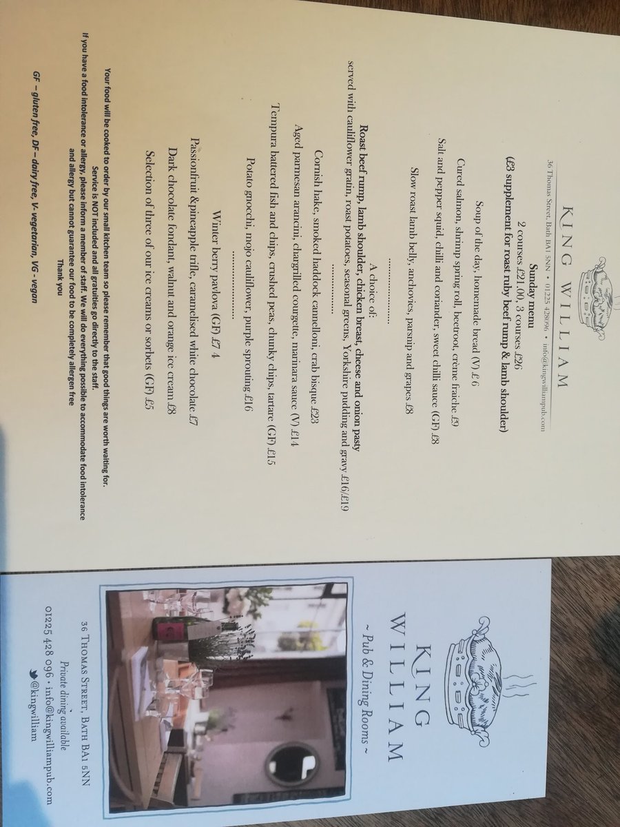 King William pub and dining tweet media