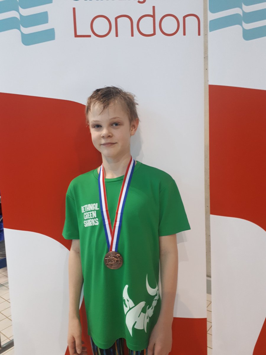 Bronze for Storm Heggenhougen at the London Swimming Spring Open Meet for the boys 11/12 50 M Breaststroke in 41.24