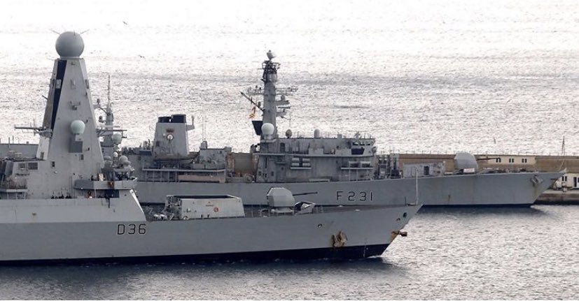 HMS DEFENDER passing us earlier this morning in Gibraltar on her way home to the UK following a seven month deployment. Thanks to @86_dmjs for the phot! <a href="/HMSDefender/">HMS Defender</a>