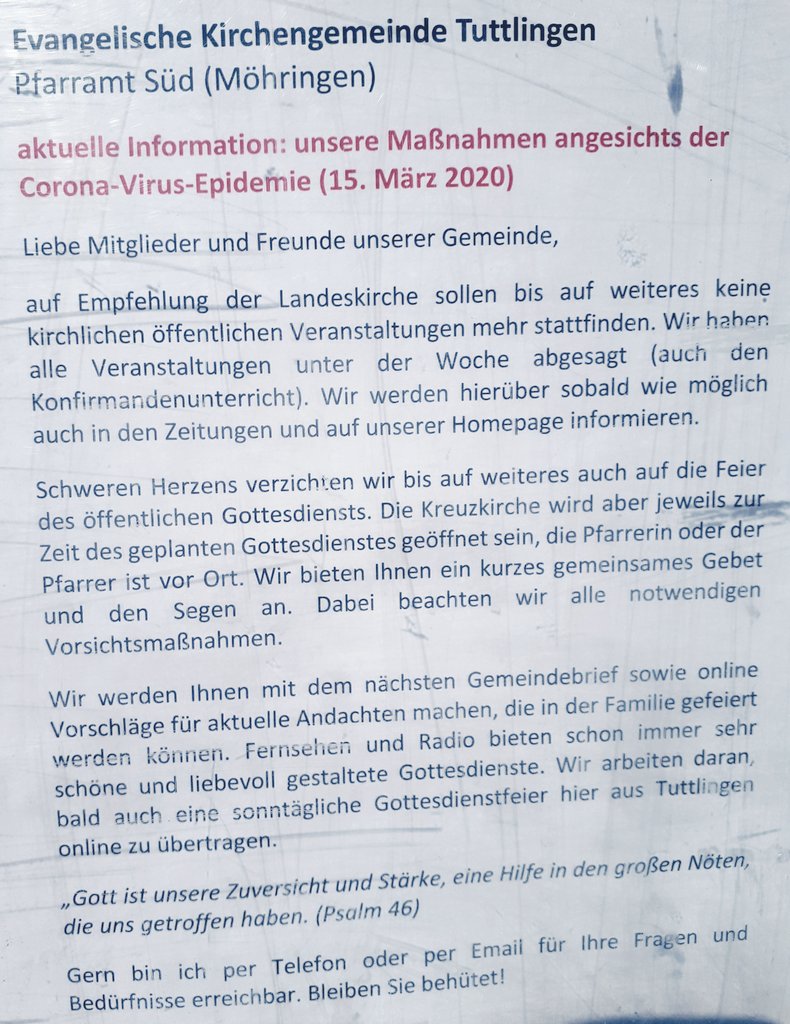 Johannes Wischmeyer V Twitter Mit Den 8 Leuten Darunter 2 Arzte Die Sich Trotz Der Kommunizierten Absage In Der Kirche Einfanden Eine Schone Kurze Andacht Gefeiert Im Chorraum Stehend Mit Abstand Gebet