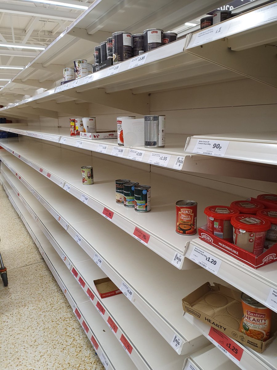 ChristinaRolles's tweet photo. Interesting experience attempting to do the weekly shop this morning. Good news though for lovers of oxtail soup. Apparently even in crisis most people won't touch the stuff! https://t.co/09DV93Houi