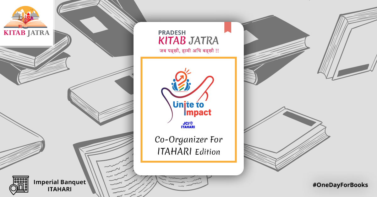 kitabjatra's tweet photo. पठन संस्कृतिको हाम्रो यात्रा !
सातै प्रदेशमा किताब जात्रा !!
Thank you, unite to impact for joining the movement of flourishing reading culture in Nepal as a co-organizer for Pradesh Kitab Jatra, ITAHARI edition.
#OneDayForBooks #PradeshKitabJatra #Itahari https://t.co/DtZK2VxqDC