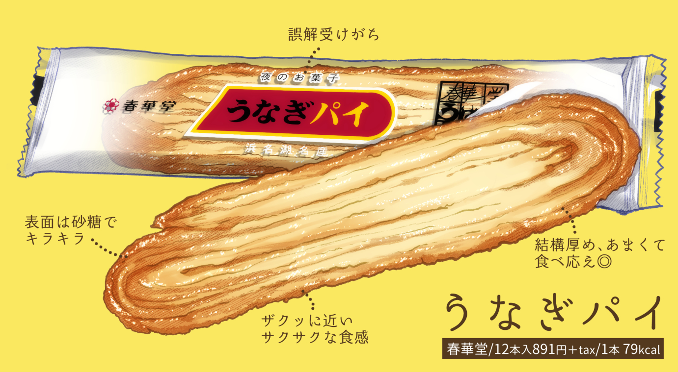 もる 食べ物イラスト フードイラスト うなぎパイ つい先日食べたので生産休止ニュースにびっくりした T Co Vbu9q38f43 Twitter