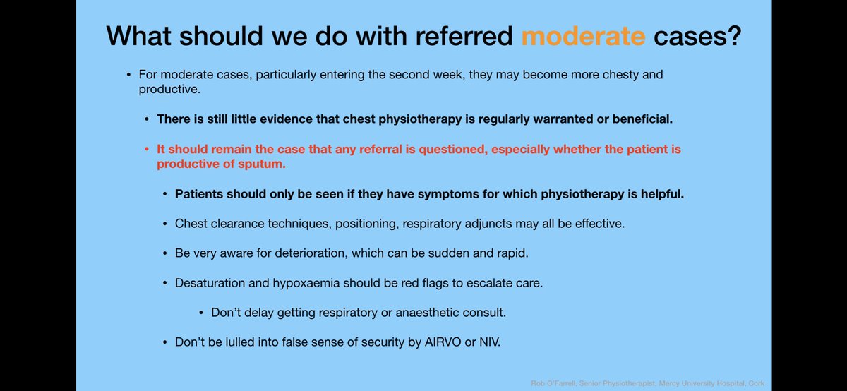 1/2 Here are some slides from training I gave to physios this week. I don’t usually mix work with personal tweets, so I don’t have many physio followers, but some may find them useful. #Covid_19ireland #COVID19 #Covidphysio