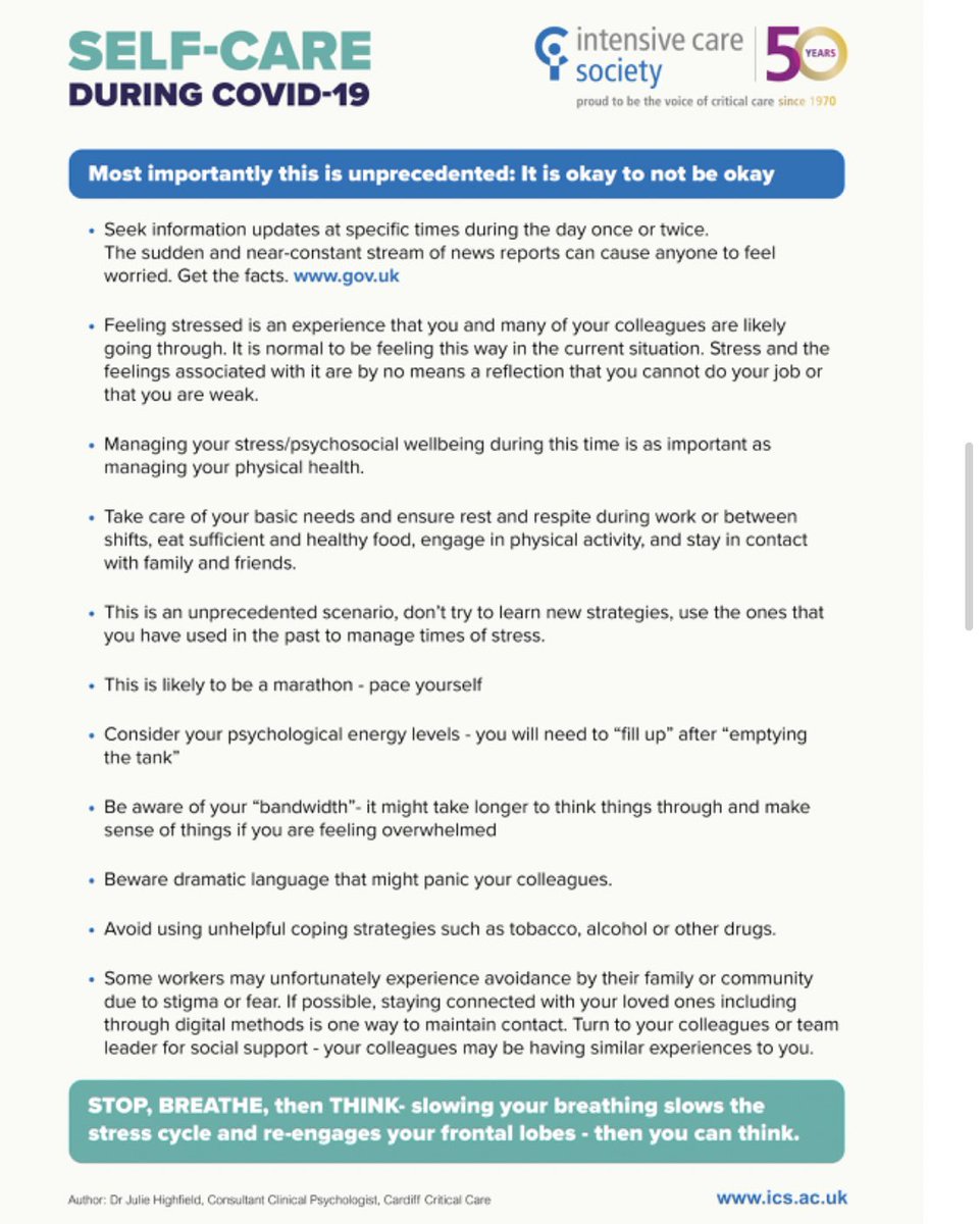 Our #psychology colleagues hugely valued at any time have been preparing for the weeks ahead &amp; helping inform planning

Looking after ourselves &amp; supporting each other will be very important

Some good resources 
ics.ac.uk/ICS/Education/…