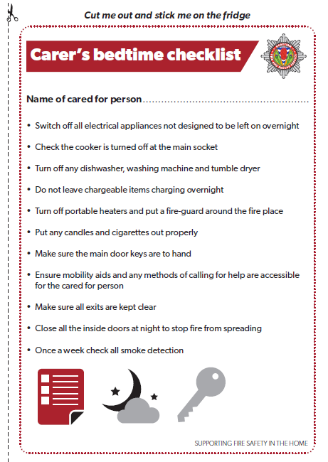 SFRSYourSafety's tweet photo. Download a copy of our Carer’s bedtime checklist plus lots of info to prevent the person you care for
becoming a victim of fire in our Carers Guide here:
https://t.co/byqmbe9ixW
#OlderPeopleMonthofAction https://t.co/lAW77Yaudg