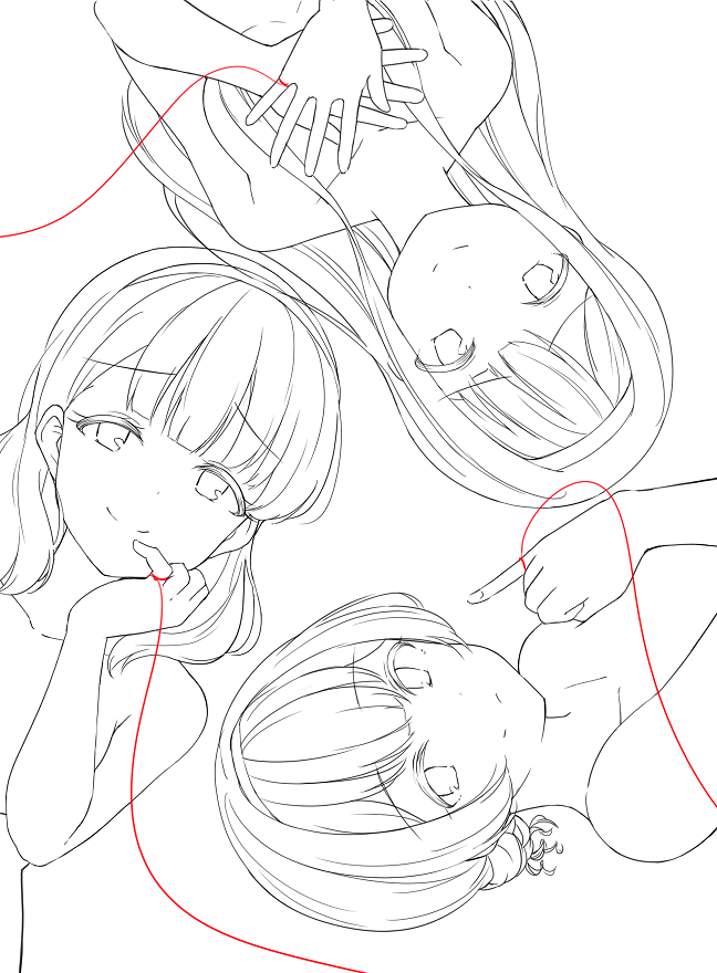 最近あげれてないから線画あげ～
人選に特に意味はありません 