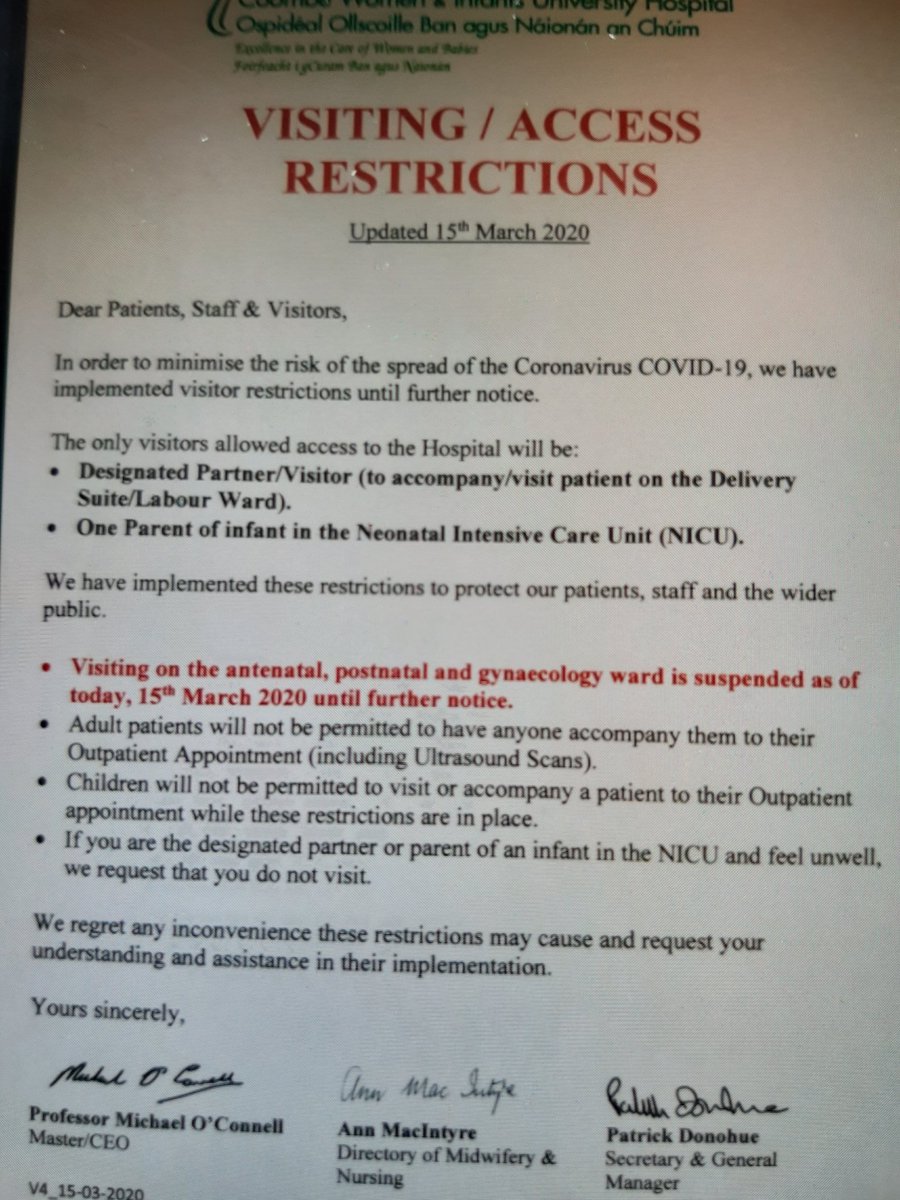 CoombeHospital's tweet photo. Updated visiting restrictions from today. Please share to alert anyone planning to visit. #patientsafety #staffsafety #StayAtHome https://t.co/jgR2TkiWMG