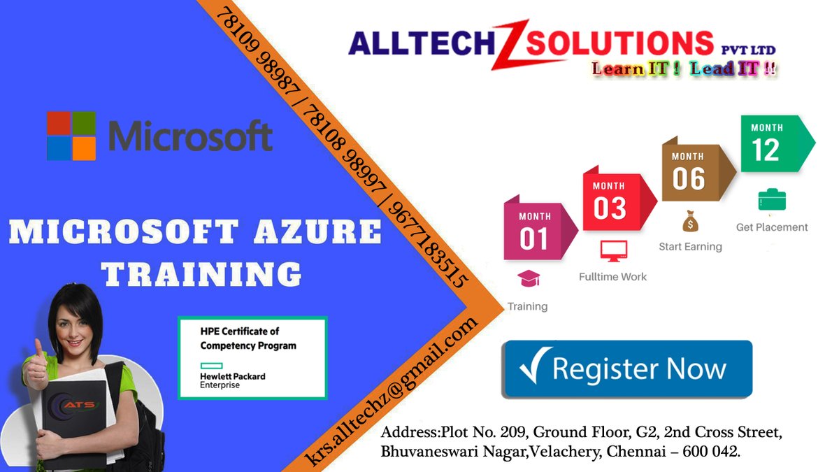 alltechz's tweet image. Committed To Excellence In Microsoft Azure Training @ AllTechZ Solutions.
Visit our site :- alltechzsolutions.in/azure-training…
Contact us :- 96771 83515 / 78108 98987 / 044 43033161
Email : krs.alltechz@gmail.com
#MicrosoftAzureTraining #MicrosoftAzureCertification #MicrosoftCloudTraining