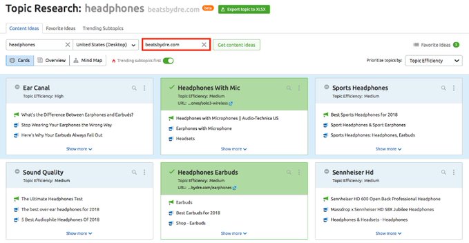 Once you’ve completed your keyword research, you next need to identify if new content on a specific topic would be of benefit to your website 🧐Here's a quick workflow on how you can do this using Topic Research tool ➡️ bit.ly/37iALj3