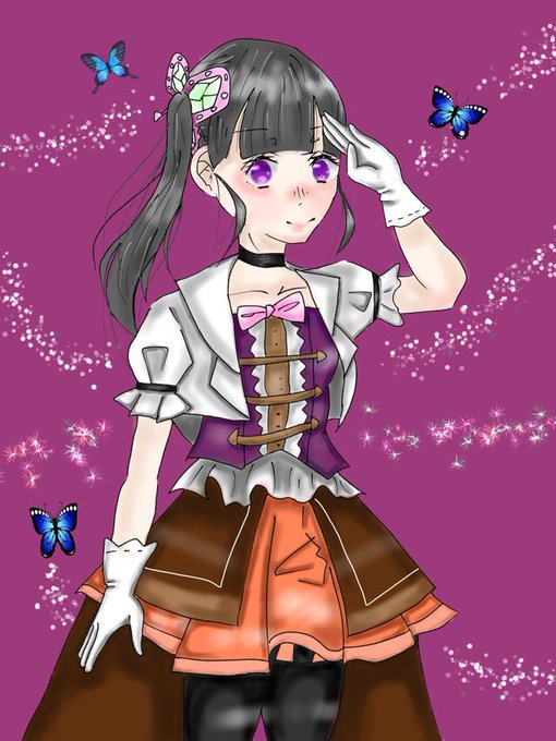 まつげさんがTwitterに投稿した栗花落カナヲ(鬼滅の刃)のイラスト。