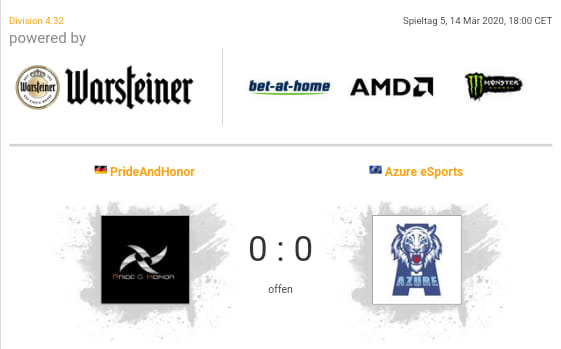 EsportsAzure's tweet photo. Spieltag 6 steht vor der Tür und es wartet auf uns ein starker Rivale im Kampf um einen der zwei Relegationsplätze!!

🏆 @99DAMAGEde
📅 15.03.2020
⏰ 17.00 Uhr 
🆚 #PrideAndHonor
🖥️ @fre33o: https://t.co/fIhLH5ntrX https://t.co/x1wklesvdu