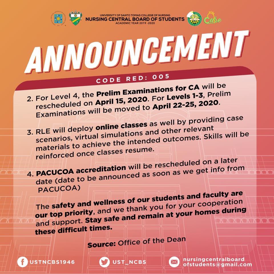 USTNur_Edtech's tweet photo. UST College of Nursing online classes will resume on March 19, 2020

https://t.co/WwYYnJVRV2 https://t.co/nz3Fx91Nvk