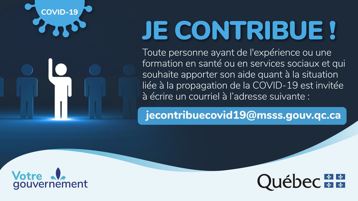 msss_qc's tweet photo. Intéressé? Mentionnez ces infos:
👉Nom et prénom(s)
👉Région de travail souhaitée
👉Titre d’emploi pour lequel vous pouvez contribuer
👉Secteur d’activité souhaité
👉Validité (ou non) du permis d’exercice d’ordre professionnel, s’il y a lieu
👉Numéro de téléphone et courriel https://t.co/j7YGeW3qUo
