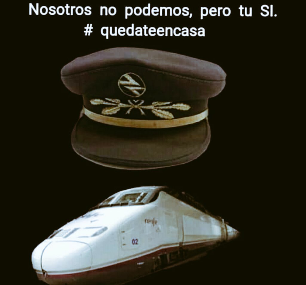 sf_mad's tweet photo. Las trabajadoras y trabajadores ferroviarios no podemos quedarnos en casa 
Limita tus viajes a los necesarios.
Respeta las medidas de seguridad  e higiene 
Se empatico y comprensivo
Respeta las indicaciones 
Y defiende los servicios publicos¡¡¡¡¡
#quedateencasa
#YoMeQuedoEnMiCasa https://t.co/fkJJ3bfNHL