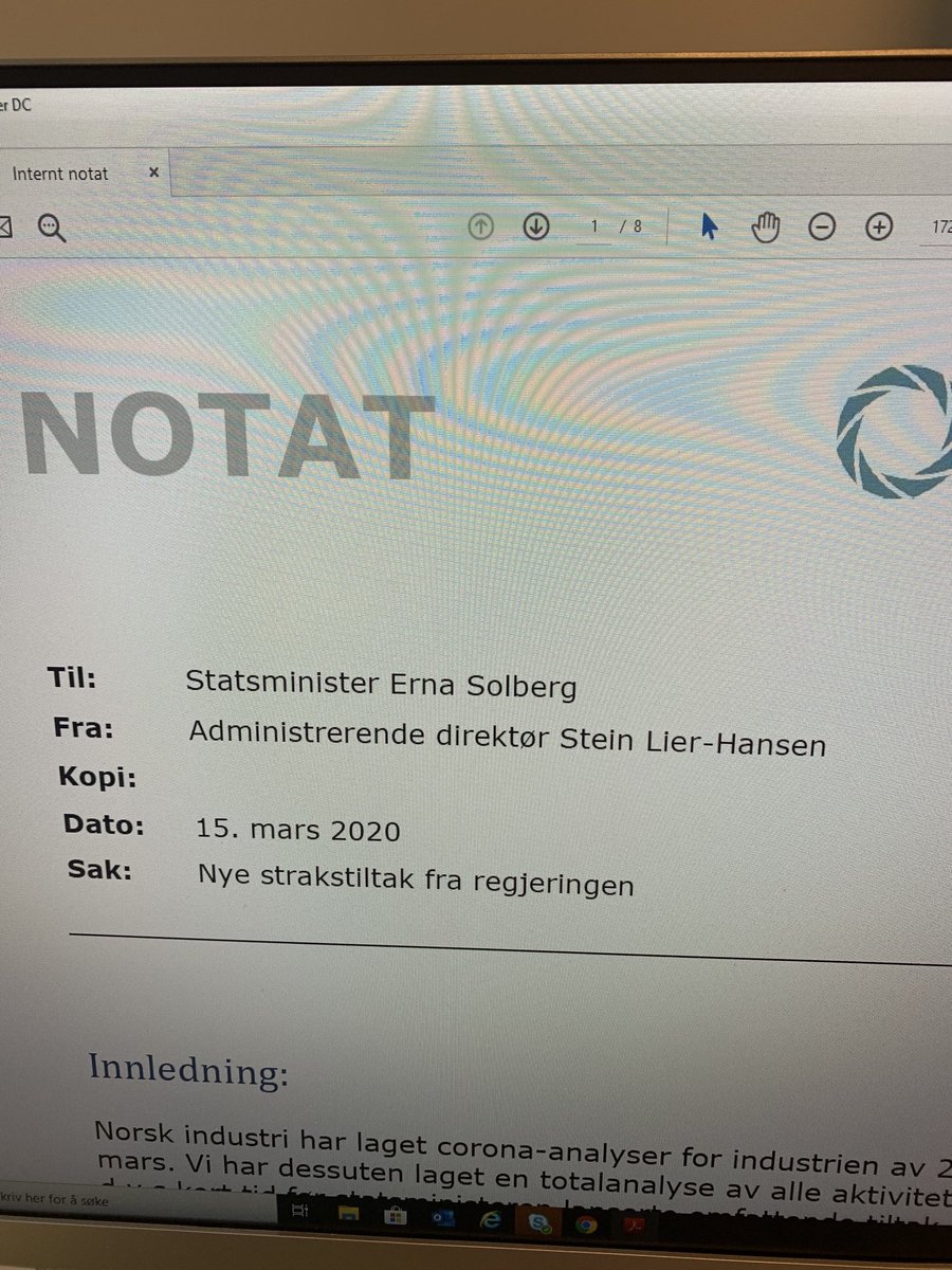 KnutESunde's tweet photo. #Cotona #analyse klar til møte med ⁦@erna_solberg⁩. Takk til #toppledere i #industrien for solide innspill på lørdag og søndag. Analysen offentliggjøres i kveld. https://t.co/CEGErfNkY4