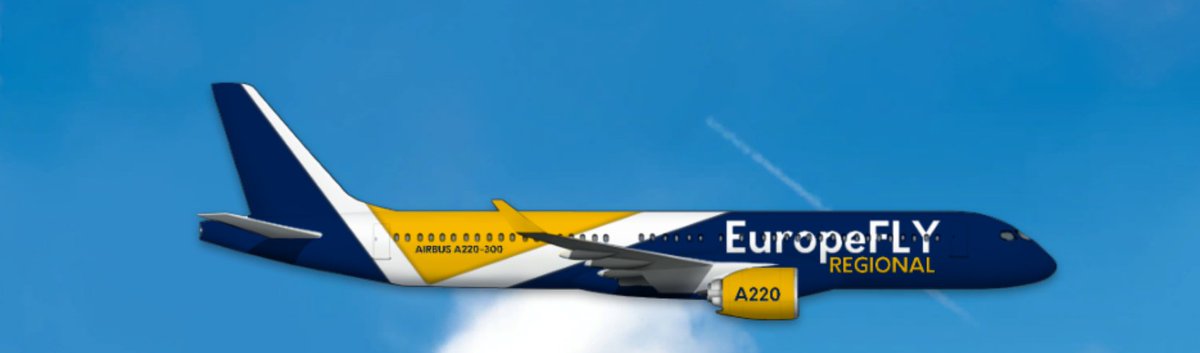 OneCroatia's tweet photo. Today we are launching a new regional airline: EuropeFLY REGIONAL. 

We will use only Airbus A220-300 aircraft and we will connect smaller airports with other destinations across Europe. The first flight will be later this year 

What do you think about the livery?  🥳🥳🥳✈️✈️✈️ https://t.co/Dny4uhfGqm