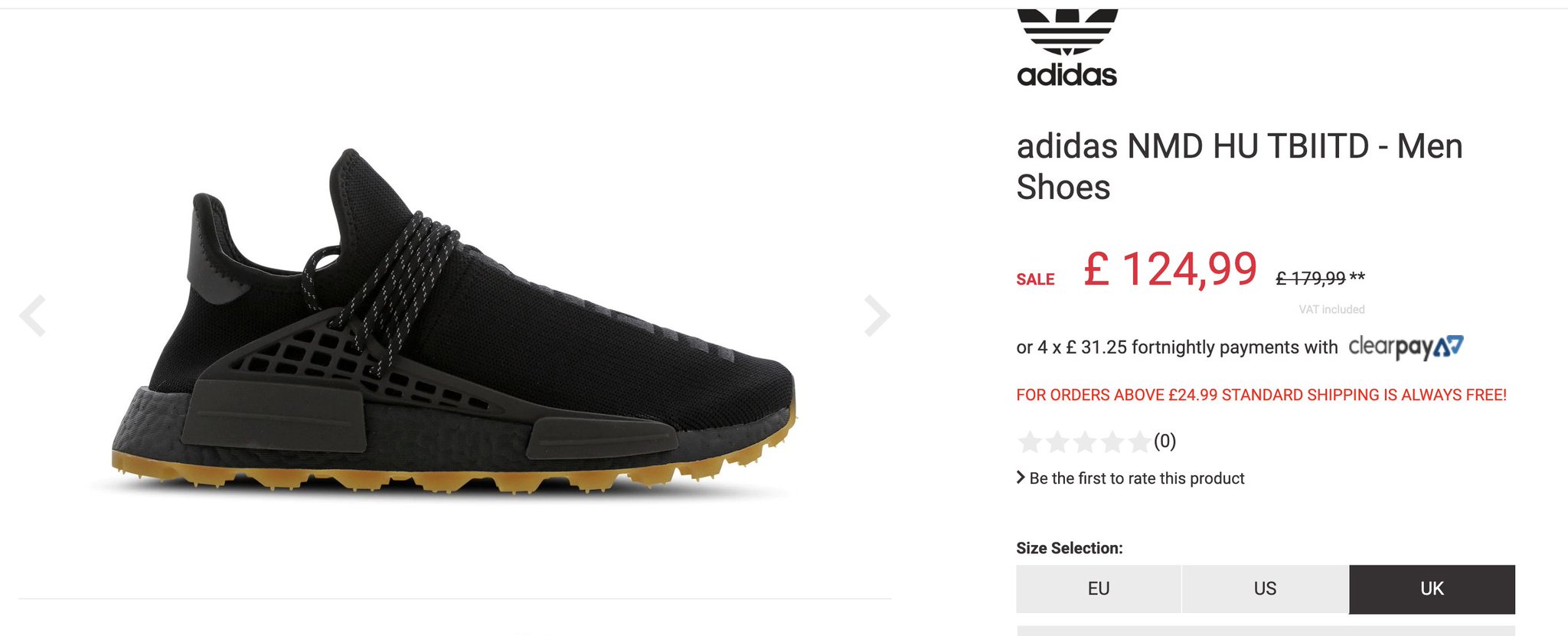 Adidas x Pharrell NMD HU Trail Black UK7 5 eBay