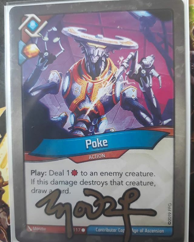 keyforge_addict's tweet image. Contributor copy of Poke, art and signed by Monztre

#keyforge #cardgames #collectibles #monztre
