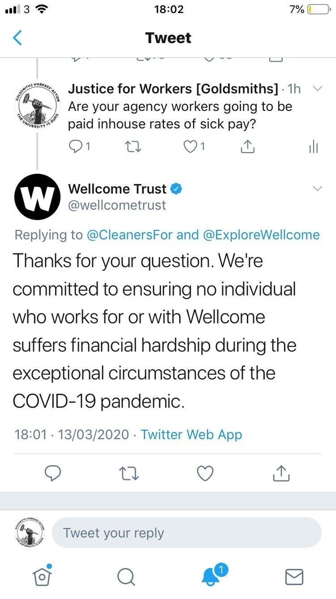 PCSCultureGroup's tweet photo. Hi @Tate will you be paying *all* your staff in event of closure 😷?
@wellcometrust has so far been exemplary, with closures *and* payment to all workers (contractors and agency staff included)
#LockdownPay #CultureVsCovid https://t.co/aICJK4IUqf