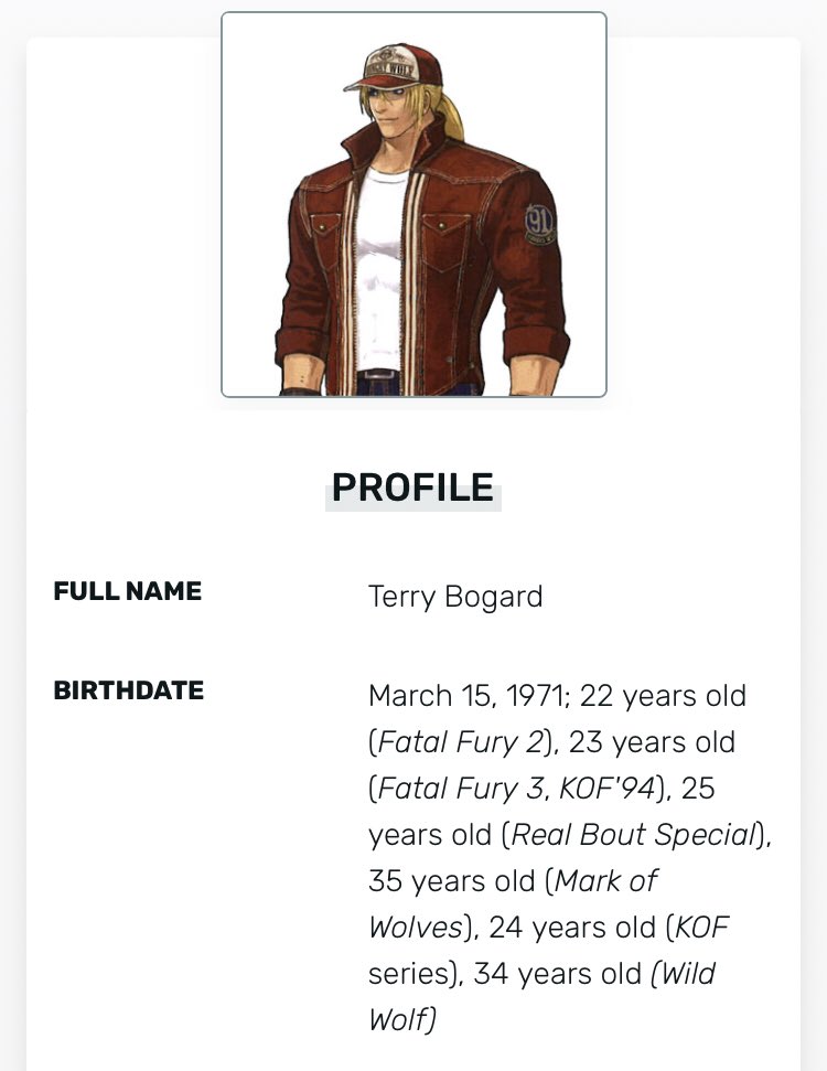 Happy Birthday Terry Bogard! 