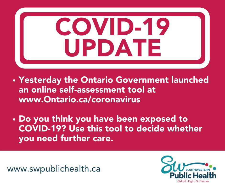 SW_PublicHealth's tweet photo. Many callers are asking whether they should seek out health care services - particularly if they have a cough and a fever. The Government of Ontario launched a new online tool to help you decide how to proceed. https://t.co/1u7ZSFaeDG #CoronaVirusUpdates #publicheatlh https://t.co/oCviIck55n