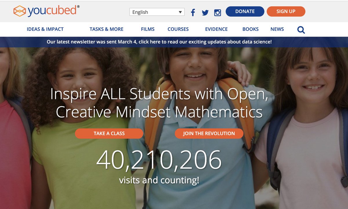 joboaler's tweet photo. Some things never change - teachers caring for students and seeking out the resources that will show them the beauty of maths and their own potential - Our youcubed site just passed 40 million views - come and see the lessons, videos, articles ... youcubians are the best! https://t.co/aVhfSBTJpy