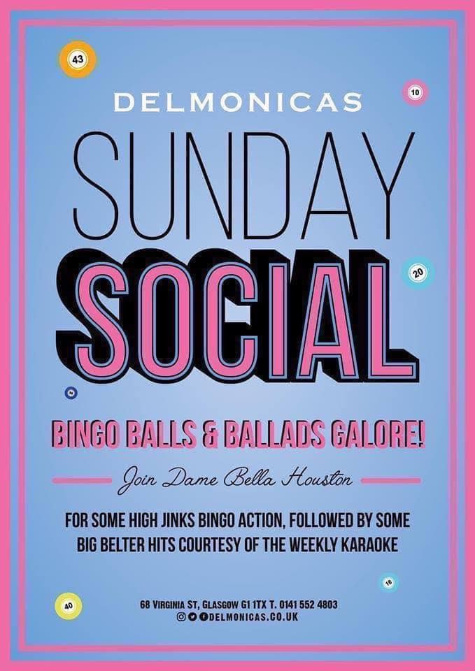 BELLA &amp; THE BEARS SUNDAY SOCIAL

The beautiful Bella is almost here and she’s feeling naughty this Sunday Social 😈

Giving you a flirtatious fondle with her Bingo Balls from 6pm

Then right into the Sunday Social Karaoke shenanigans afterwards

Sundays done right ✅ 

I❤️Dels