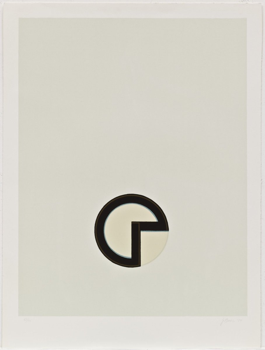 Jo Baer (EEUU. 1929)Estudio biología (ilustración) y psicología y luego comenzó a pintar, empezando con influencias del expresionismo abstracto y derivando en el “hard edge” la abstracción más pura y de colores más planos.Se inspiró en las formas paleolíticas y arquetípicas.