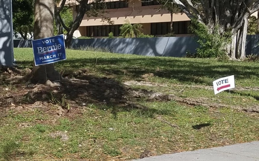 FL4Bernie2020's tweet photo. Some Florida counties still have early voting today! The Miami team has a Bernie sign up at West Kendall library! Check here if you can vote on #EarlyVotingWeekend https://t.co/iNkOlBfu9w #FloridaForBernie #Bernie2020 #DebateNight #DemDebate #FLPrimary https://t.co/bwfmB5QTbQ