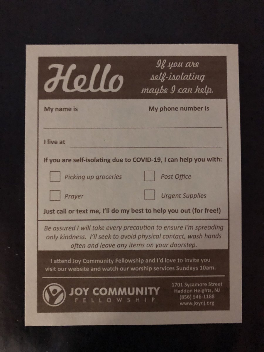Good example of churches reaching out help isolated people!!!