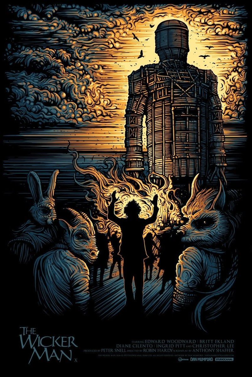 LocoMotosierra's tweet photo. Esta tarde de domingo me voy a tirar por todo un clásico del género... #TheWickerMan #ElHombreDeMimbre película británica de 1973 dirigida por #RobinHardy. Fue protagonizada por #EdwardWoodward, #ChristopherLee y #DianeCilento. Basado en la novela Ritual de #DavidPinner. https://t.co/1hhCIayipP