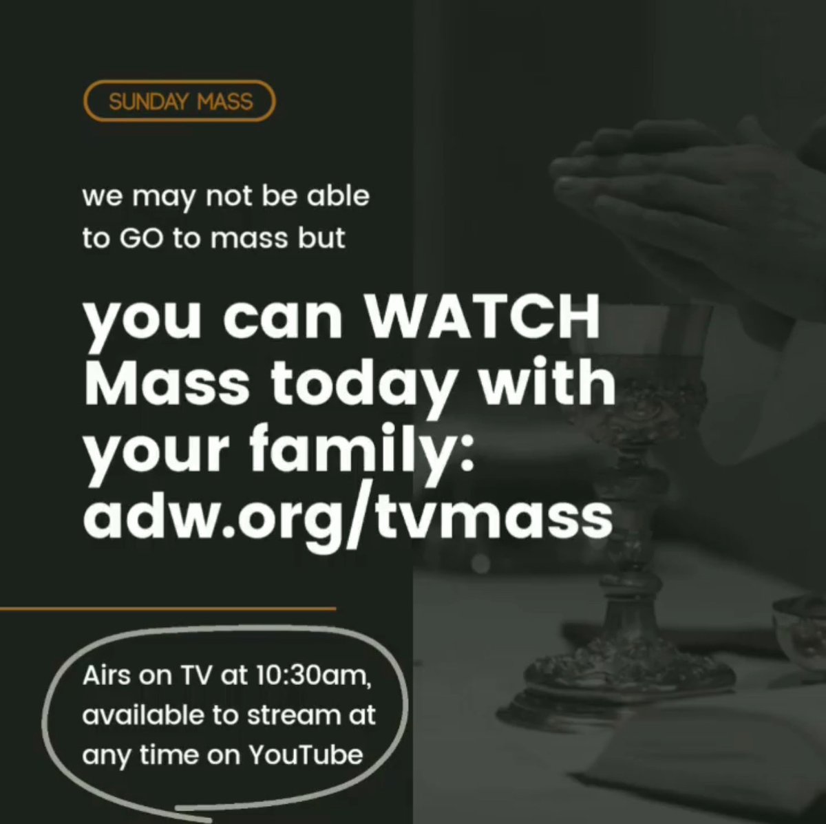 We may not be able to go to Mass so the Mass can come to us
#adw #worshipingfromhome #ThisTooShallPass