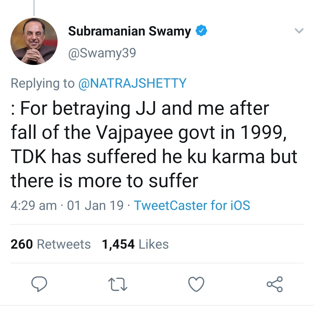Swamy said we all, means Congress +Mulayam(who had massacred innocent Kar Sevaks in 1990)+Mayawati +JJ will form a SECULAR coalition at the centre.Please read the interview he had given to Outlook Magazine in 1999. https://www.outlookindia.com/magazine/story/it-was-a-gigantic-managerial-exercise/207350