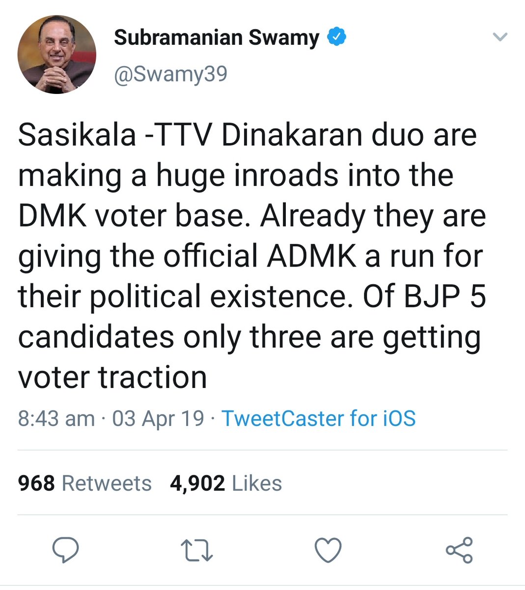After Jayalalitha's death Swamy has been campaigning for Sasikala and he wants Sasikala to be the head of AIADMK.But you said in 2010 that Sasikala is Sonia's agent, didn't you So can we conclude that you want Sonia to get control of Tamil Nadu politics 