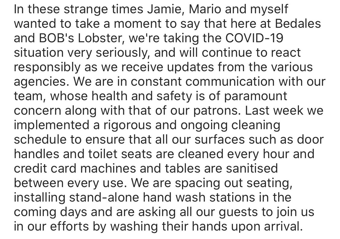 BOBs_Lobster's tweet photo. To our valued guests, friends and family - https://t.co/GykM6LNFLB