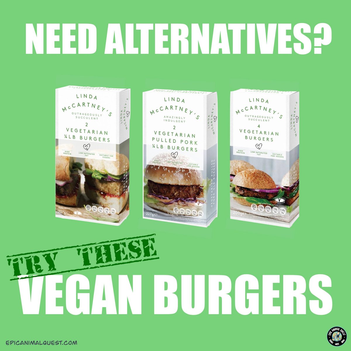 Looking for awesome vegan burgers? Try these! 😘

epicanimalquest.com/vegan-alternat…

#burgers #vegan #plantbased