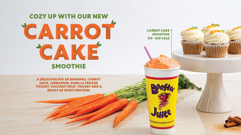 🥕Only 2 more days to try the #CarrotCakeSmoothie 🥕

You don't want to miss out on this delicious treat 🥤

Make like a 🐰 and hop into <a href="/boosterjuice/">Booster Juice</a> today! 

#BoosterJuice #Sarnia #Shopping #Sales